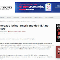 Brasil lidera mercado latino-americano de M&A no terceiro trimestre